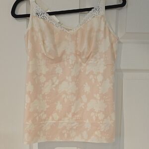 Women's Cream Lace Trim Top